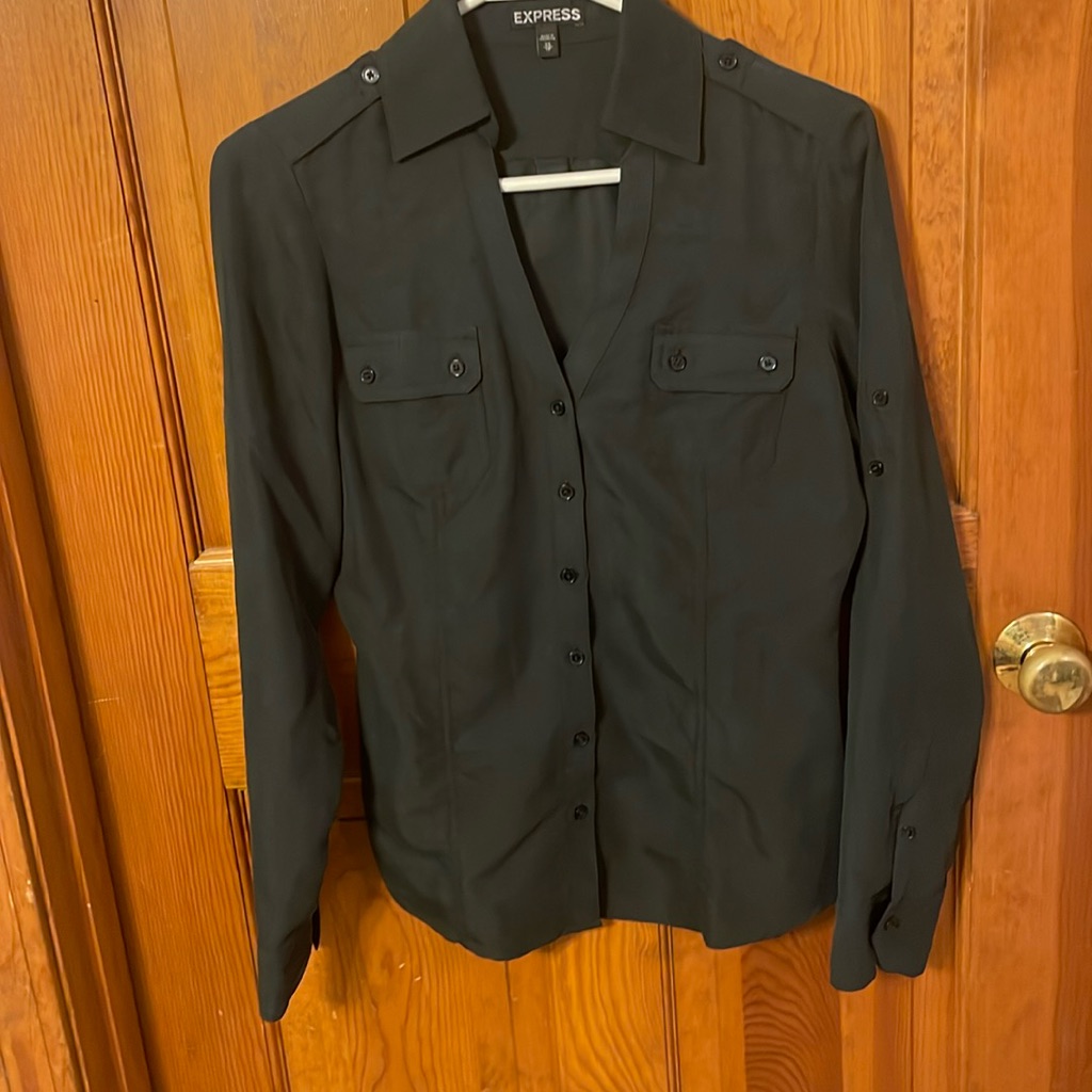 Express Black Button Down